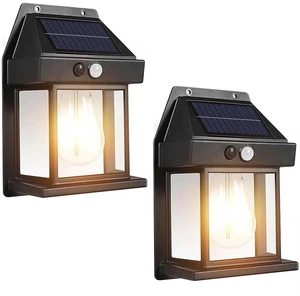 2 pcs LED Wall Light Solar Power Outdoor Indoor Garden Yard Shed Lamp 2 pcs LED Wall Light Solar Power Outdoor Indoor Garden Yard Shed Lamp