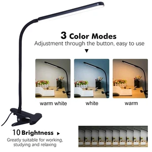 LED Desk Lamp Dimmable Adjustable Lamp W/Clamp Eye-Caring Reading Desk Light LED Desk Lamp Dimmable Adjustable Lamp W/Clamp Eye-Caring Reading Desk Light