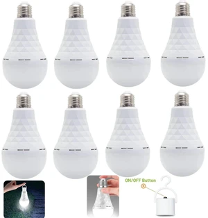 8 PCS Rechargeable Emergency Light Bulbs LED Light Bulb 15W 6000K Daylight 8 PCS Rechargeable Emergency Light Bulbs LED Light Bulb 15W 6000K Daylight