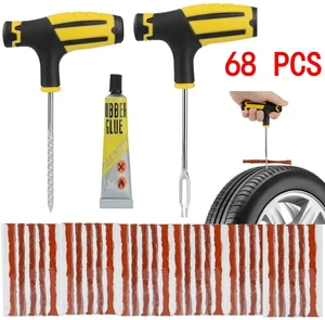 68PCS Tire Repair Kit with Rubber Plugs Flat Tire Puncture Repair Tools for Cars 68PCS Tire Repair Kit with Rubber Plugs Flat Tire Puncture Repair Tools for Cars