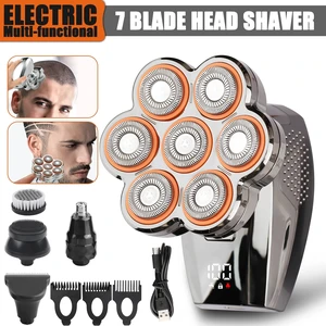 5-in-1 7D Rotary Electric Shaver Rechargeable Bald Head Hair&Beard Trimmer Razor 5-in-1 7D Rotary Electric Shaver Rechargeable Bald Head Hair&Beard Trimmer Razor
