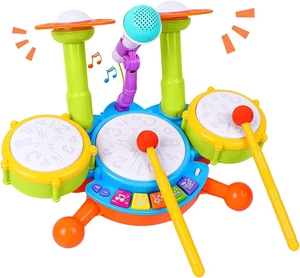 Kids Drum Set, Electric Musical Instruments Toys with 2 Drum Sticks Kids Drum Set, Electric Musical Instruments Toys with 2 Drum Sticks