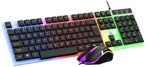 Wired Gaming Keyboard and Mouse Set RGB LED Rainbow Backlit for Computer Desktop Wired Gaming Keyboard and Mouse Set RGB LED Rainbow Backlit for Computer Desktop