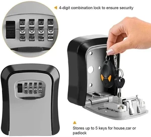 Key Lock Box for Outside-Combination Lockbox for House Key-Portable/Wall Mounted Key Lock Box for Outside-Combination Lockbox for House Key-Portable/Wall Mounted