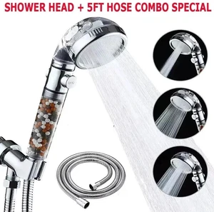 High Pressure Shower Head 3 Settings Handheld Shower Heads Spray With 5 FT Hose High Pressure Shower Head 3 Settings Handheld Shower Heads Spray With 5 FT Hose