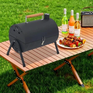 Portable Charcoal Grill with Chimney, Dual Grates & Detachable Charcoal Trays Portable Charcoal Grill with Chimney, Dual Grates & Detachable Charcoal Trays