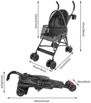 Foldable Lightweight Durable Pet Stroller For Small To Medium Pets Dogs And Cats Foldable Lightweight Durable Pet Stroller For Small To Medium Pets Dogs And Cats