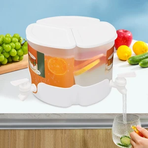 360° Rotation Juice/Drink Dispenser 5.2L 3-in-1 Beverage Dispenser W/ 3* Faucets 360° Rotation Juice/Drink Dispenser 5.2L 3-in-1 Beverage Dispenser W/ 3* Faucets