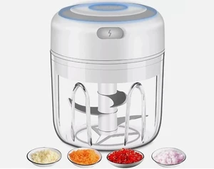 Electric Mini Food Processor Garlic Chopper Onion Grinder Cutter Vegetable White Electric Mini Food Processor Garlic Chopper Onion Grinder Cutter Vegetable White