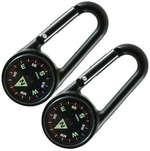 2PCS Liquid Filled Compass w/CarabinerOutdoor Waterproof Survival Gadget 2PCS Liquid Filled Compass w/CarabinerOutdoor Waterproof Survival Gadget