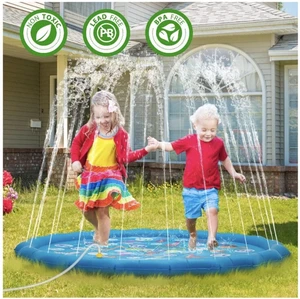 60 Water Splash Sprinkler Pad Mat Inflatable Kids Summer Play Spray Pool New 60 Water Splash Sprinkler Pad Mat Inflatable Kids Summer Play Spray Pool New