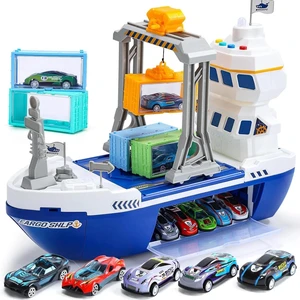 Kids Cargo Ship Toy with Lights, Sounds, & Removable Containers - Learning Fun