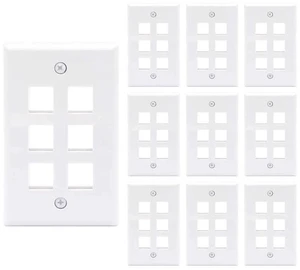 10 Packs Wall Plate 6 Port White Unbreakable Toggle Outlet Cover 10 Packs Wall Plate 6 Port White Unbreakable Toggle Outlet Cover