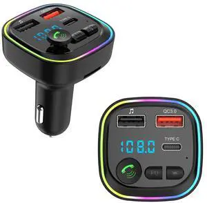 Car Bluetooth FM Transmitter USB Type C PD Charging TF MP3 Music Player Car Bluetooth FM Transmitter USB Type C PD Charging TF MP3 Music Player