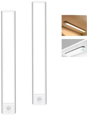 2 x LED Motion Sensor Cabinet Light Under Counter Closet Cordless Rechargable 2 x LED Motion Sensor Cabinet Light Under Counter Closet Cordless Rechargable