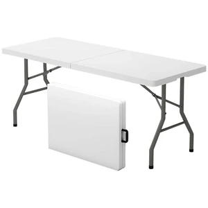 Foldable Table Heavy Duty Indoor Outodoor Picnic Camping Dining Work Desk 6Ft Foldable Table Heavy Duty Indoor Outodoor Picnic Camping Dining Work Desk 6Ft