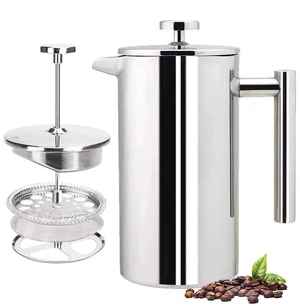Stainless Steel French Press Coffee Maker 800ml Easy Clean Tea Pot with Filter Stainless Steel French Press Coffee Maker 800ml Easy Clean Tea Pot with Filter