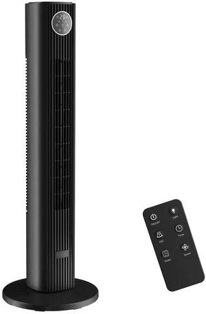 28dB Tower Fan for Bedroom, 26 ft/s Velocity Standing Fan, Black 28dB Tower Fan for Bedroom, 26 ft/s Velocity Standing Fan, Black