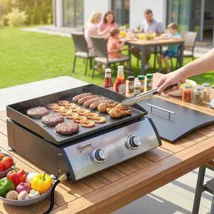 Outsunny 2 Burner Liquefied Gas Grill, Portable BBQ Grill, Silver Outsunny 2 Burner Liquefied Gas Grill, Portable BBQ Grill, Silver