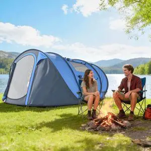 4 Person Camping Tent Automatic Pop Up Tent with Carry Bag Doors 4 Person Camping Tent Automatic Pop Up Tent with Carry Bag Doors