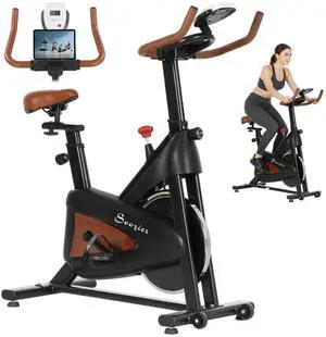 Indoor Exercise Bike, Quiet Stationary Bike for Home Gym Cardio Workout, Black Indoor Exercise Bike, Quiet Stationary Bike for Home Gym Cardio Workout, Black