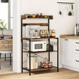 Kitchen Bakers Rack with Storage, Power Outlet, USB Charger Kitchen Bakers Rack with Storage, Power Outlet, USB Charger
