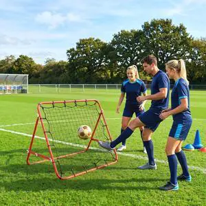 Rebounder Net Football Training Aid Soccer Kickback Target Goal Play Red Rebounder Net Football Training Aid Soccer Kickback Target Goal Play Red