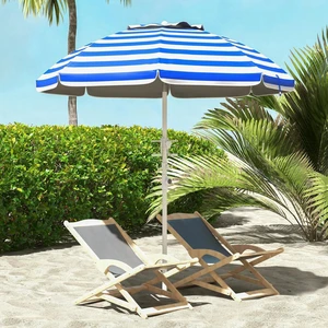 5.7' Beach Umbrella with Tilt, Cup Holders, Hook, Vent 5.7' Beach Umbrella with Tilt, Cup Holders, Hook, Vent