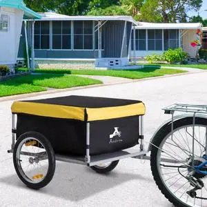 Bicycle Bike Cargo Trailer Garden Utility Cart Carrier Tool w/ Rain Cover Bicycle Bike Cargo Trailer Garden Utility Cart Carrier Tool w/ Rain Cover