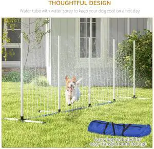 2PCs Dog Agility Kit with Weave Poles, Spray Water Tube 2PCs Dog Agility Kit with Weave Poles, Spray Water Tube