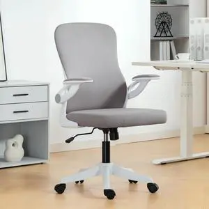 Office Chair, Desk Chair with Lumbar Support, Grey Office Chair, Desk Chair with Lumbar Support, Grey