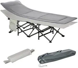 Folding Camping Cot for Adults Sleeping Cot with Mattress, Pillow & Carry Bag Folding Camping Cot for Adults Sleeping Cot with Mattress, Pillow & Carry Bag