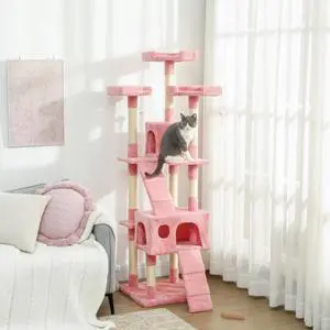 Multi-Level Cat Tree Scratching Post Tower Condo Furniture Beige Multi-Level Cat Tree Scratching Post Tower Condo Furniture Beige