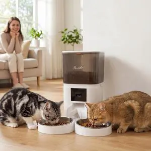 PawHut Automatic Cat Feeder Pet Food Dispenser with HD Camera APP Control PawHut Automatic Cat Feeder Pet Food Dispenser with HD Camera APP Control