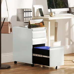 3 Drawer File Cabinet with Lock for A4 Legal Letter Files White 3 Drawer File Cabinet with Lock for A4 Legal Letter Files White