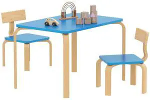 Kids Table and 2 Chair Set, Toddler Table and Chairs, Blue Kids Table and 2 Chair Set, Toddler Table and Chairs, Blue