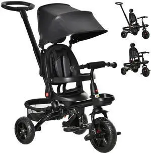Baby 4 in 1 Tricycle w/ Reversible Angle Adjustable Seat Removable Handle Baby 4 in 1 Tricycle w/ Reversible Angle Adjustable Seat Removable Handle