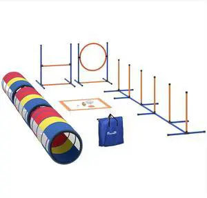 PawHut Dog Agility Training Equipment, 11-Piece Dog Obstacle Course PawHut Dog Agility Training Equipment, 11-Piece Dog Obstacle Course