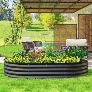 Raised Garden Bed, 5' x 3' x 1' Metal Planter Box, Black Raised Garden Bed, 5' x 3' x 1' Metal Planter Box, Black
