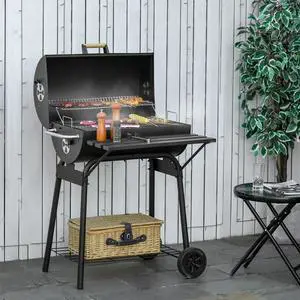 30" Portable Charcoal BBQ Grill w/ Adjustable Charcoal Rack Storage Shelf Wheel 30" Portable Charcoal BBQ Grill w/ Adjustable Charcoal Rack Storage Shelf Wheel