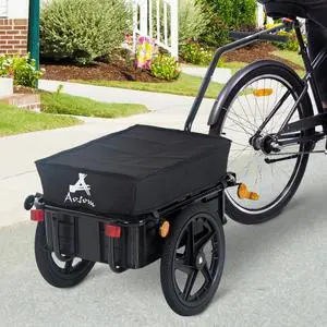Multi-Functional Bike Trailer Steel Large Bike Luggage Cart Carrier Black Multi-Functional Bike Trailer Steel Large Bike Luggage Cart Carrier Black