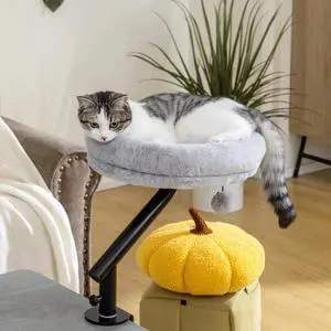 PawHut Cat Desk Bed 360° Rotatable Adjustable Height for Home Office Work PawHut Cat Desk Bed 360° Rotatable Adjustable Height for Home Office Work