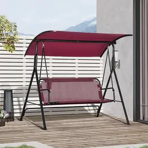 3 Seater Swing Chair Outdoor Patio Hammock Porch Glider Adjustable Canopy Blue 3 Seater Swing Chair Outdoor Patio Hammock Porch Glider Adjustable Canopy Blue