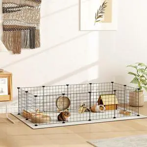 DIY Pet Playpen Metal Wire Fence 12-Panel Guinea Pig Small Animals Cage Black DIY Pet Playpen Metal Wire Fence 12-Panel Guinea Pig Small Animals Cage Black