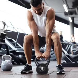 26lb Fitness Kettlebell, Plastic Exercise Weight with Sand and Handle 26lb Fitness Kettlebell, Plastic Exercise Weight with Sand and Handle