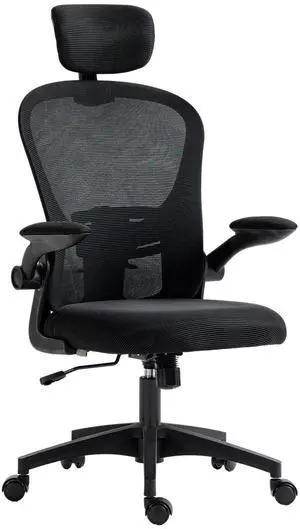 Office Chair with Headrest, 4D Lumbar Support, Black Office Chair with Headrest, 4D Lumbar Support, Black