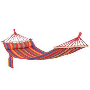 Cotton Hammock Soft Portable Swing Chair w/ Headrest Cotton Hammock Soft Portable Swing Chair w/ Headrest