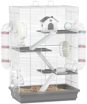 PawHut Large Hamster Cage, Gerbil Cage for Dwarf Hamster, Mouse, Grey PawHut Large Hamster Cage, Gerbil Cage for Dwarf Hamster, Mouse, Grey