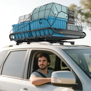 Soozier Roof Rack Cargo Carrier Basket, 150LBS Heavy Duty Roof Basket Soozier Roof Rack Cargo Carrier Basket, 150LBS Heavy Duty Roof Basket