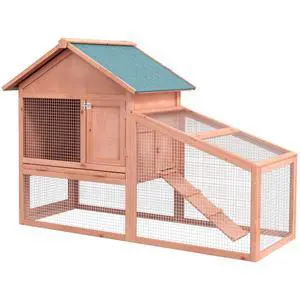 Outdoor Rabbit Hutch 2 tier Home Small Animals W/ Ramp Outdoor Rabbit Hutch 2 tier Home Small Animals W/ Ramp